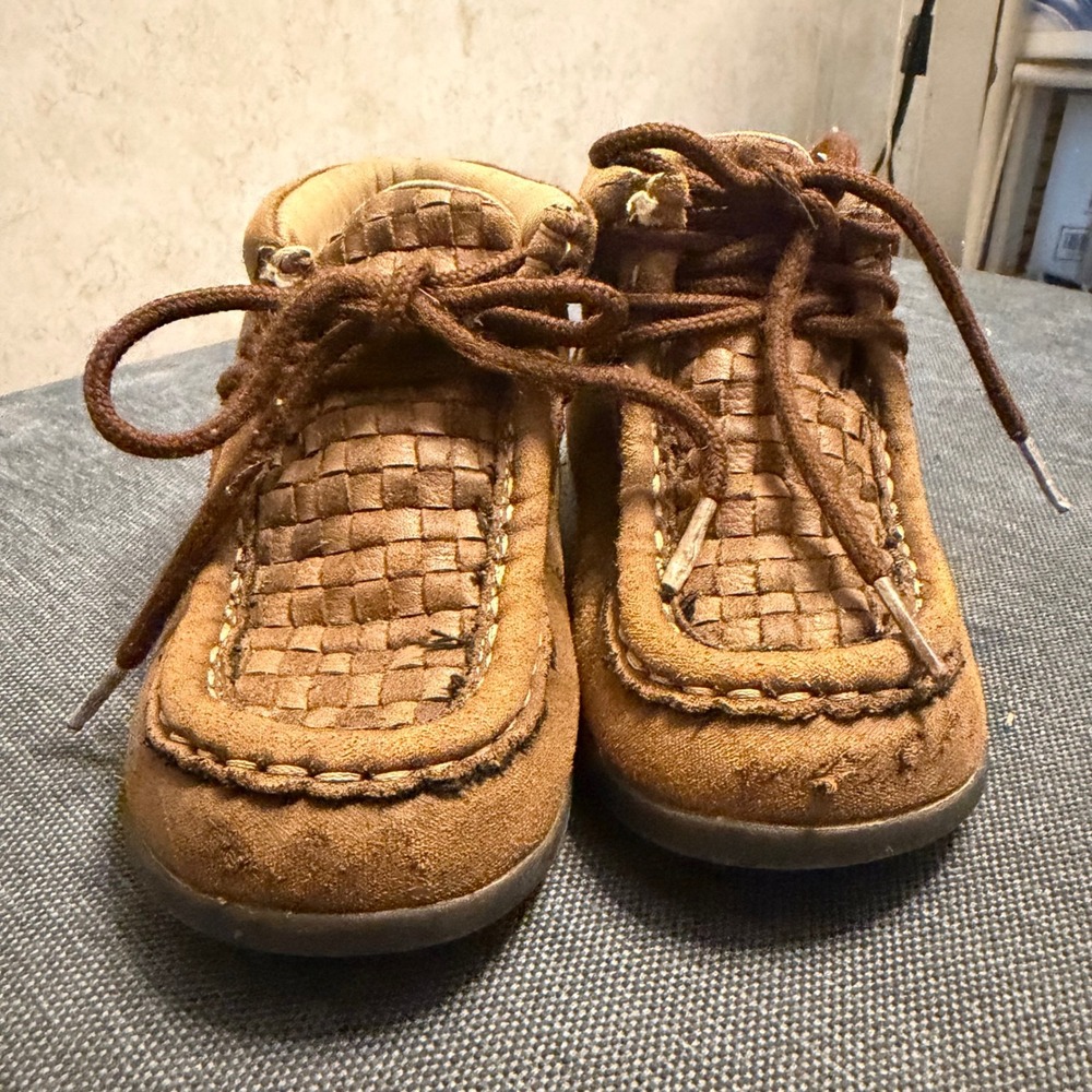 M&F Western Twister Kids Woven Moccasin Chukka Shoes Tan Brown Size 9 4440902-09